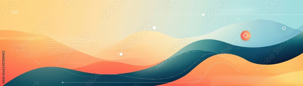 Poster vibrant flat design infographic highlighting essential elements in abstract colorful background for 