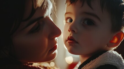 A heartwarming moment captured between a mother and her child.