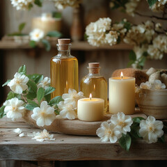 a beautiful spa composition that creates an atmosphere of relaxation and comfort.  