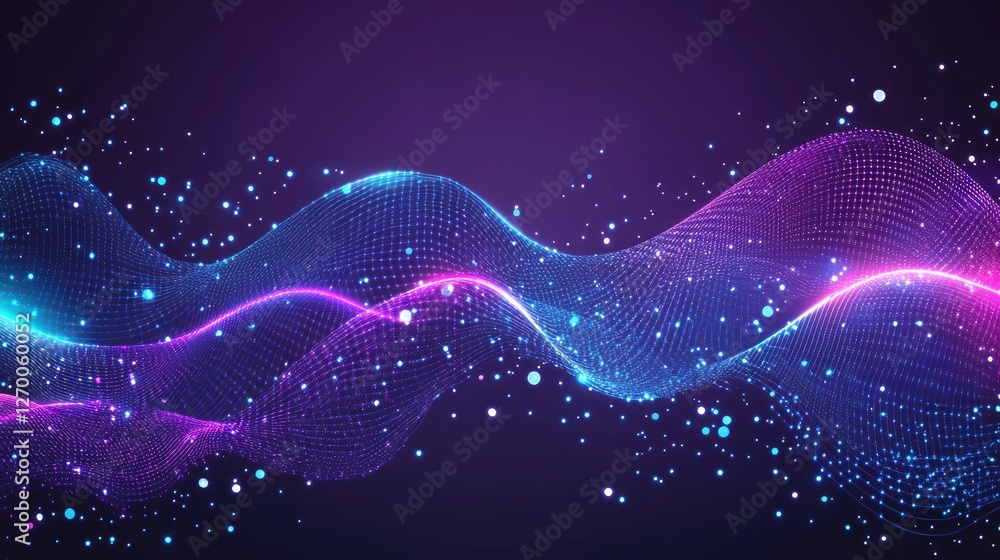 Poster glowing quantum computing ai background with futuristic data streams and cloud intelligence.
