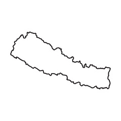map of Nepal line icon