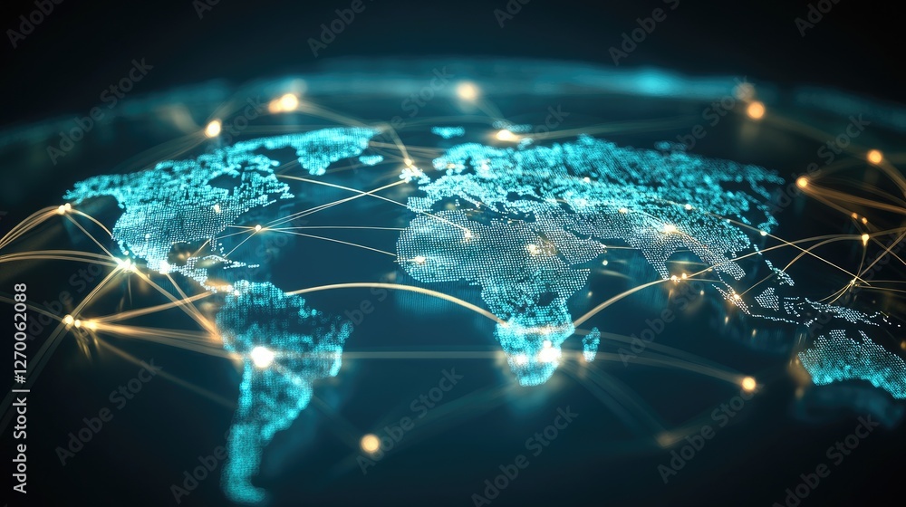 Poster next-gen payment networks, interconnected digital currency exchanges over a world map.