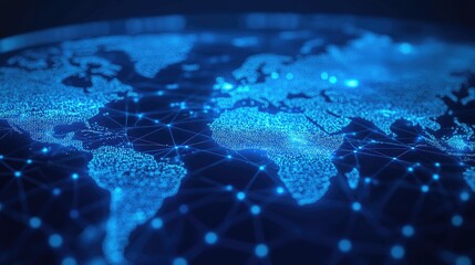 Next-gen payment networks, interconnected digital currency exchanges over a world map.