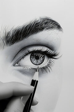 fine line drawing, delgado lpiz para dibujar en fondo blanco