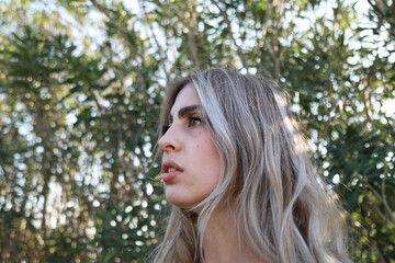 Fototapeta premium Problems Arriving For A Woman Outdoor