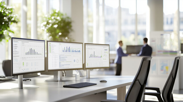 Modern Office with Enterprise Resource Planning Software Design