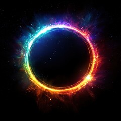 Obraz premium Abstract colorful ring graphic design in space