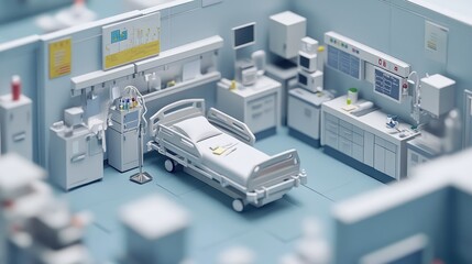Obraz premium A realistic maquette of a healthcare facility, including hospitals, clinics, and medical offices, captured in high resolution to showcase the project design.