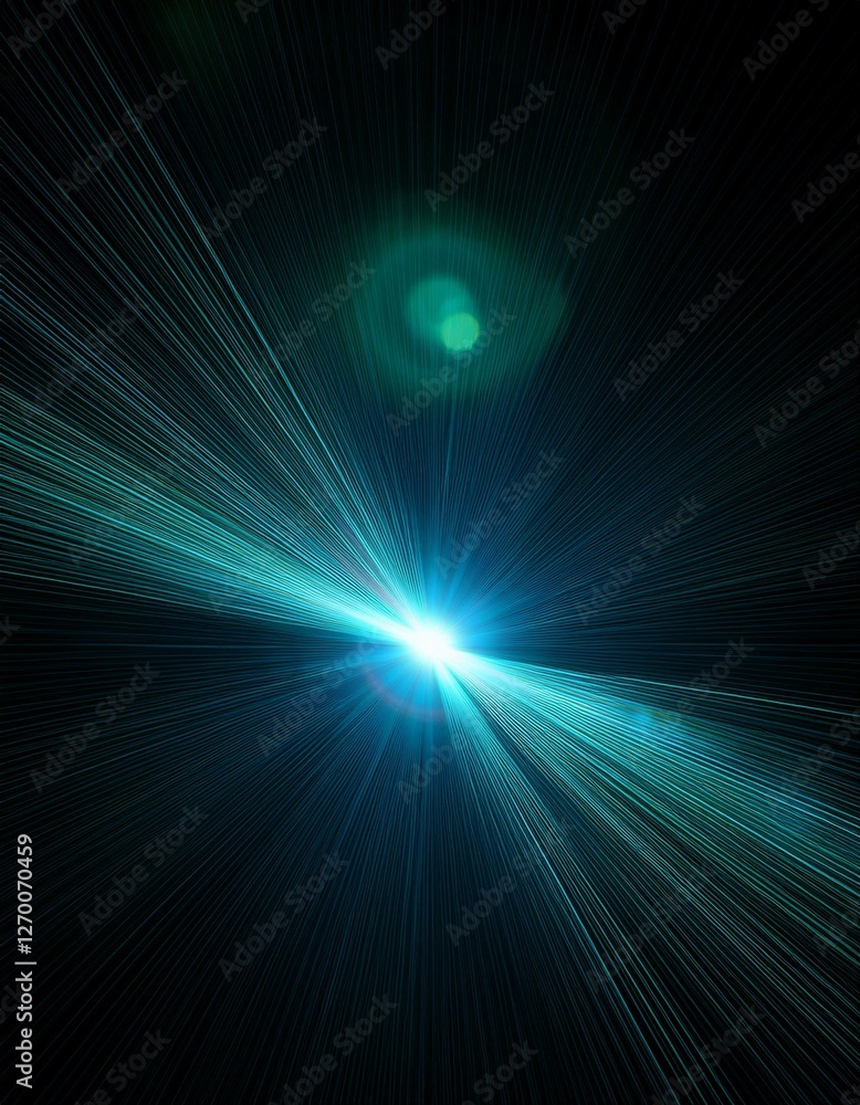 Poster abstract of lighting for background. digital lens flare in dark background. generated image