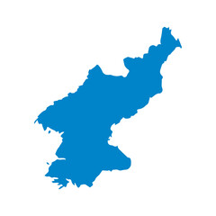 map of North Korea blue icon