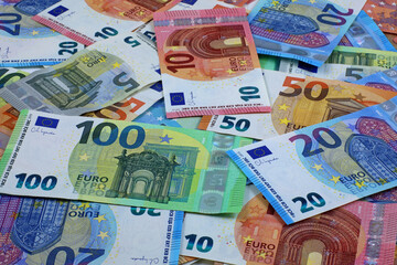 euro banknotes background