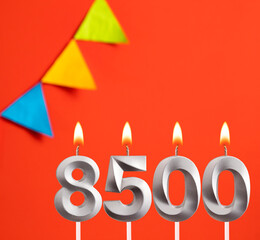 Candle number 8500 - Number of followers or likes.