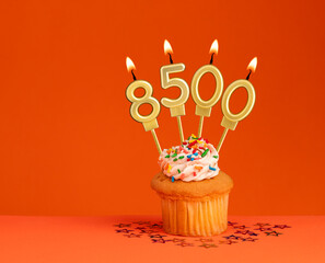 Candle number 8500 - Number of followers or likes.