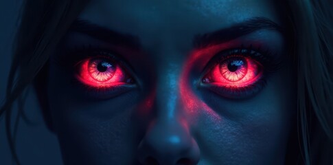 Naklejka premium Dark, moody palette; simple line eyes, geometric shapes , minimal, canvas