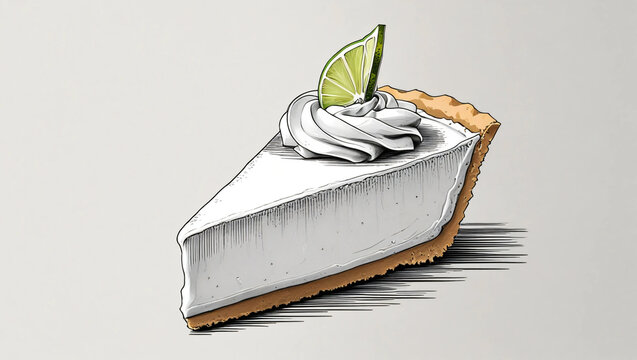slice key lime pie with whipped cream clip art preview