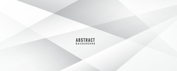 Fototapeta premium 3D white geometric abstract background overlap layer on bright space with polygon effect decoration. Modern graphic design element cutout style concept for web banner, flyer, card, or brochure cover