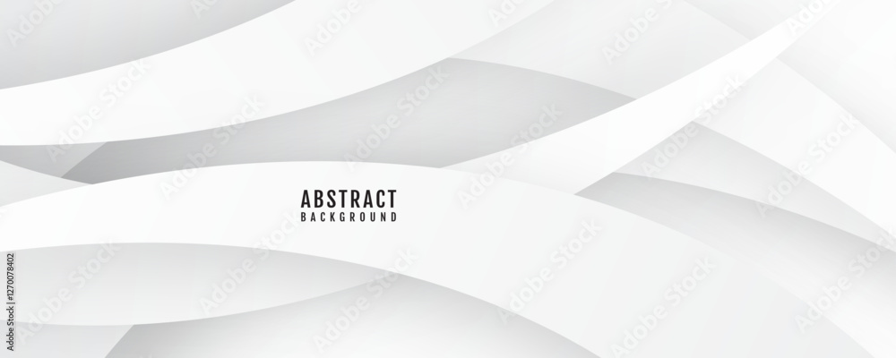 Poster 3d white geometric abstract background overlap layer on bright space with waves effect decoration. m