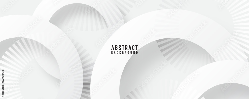 Poster 3d white abstract background overlap layer on bright space with cutout shape effect decoration. mode