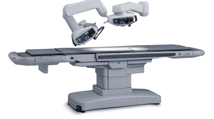 Naklejka premium Robotic surgery system, hospital operating room, medical technology, patient care
