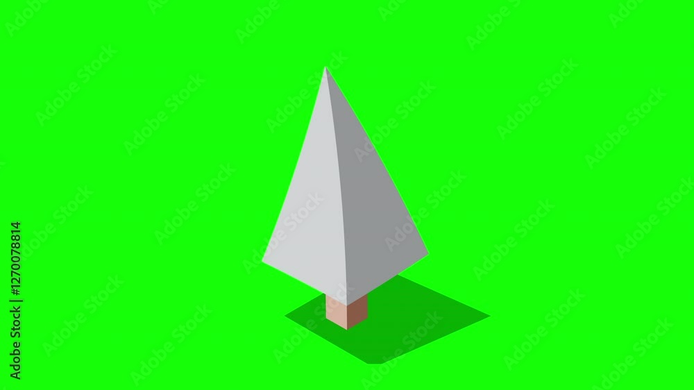Poster isometric winter tree animation. tree isometric elements. isometric tree element for landscape desig