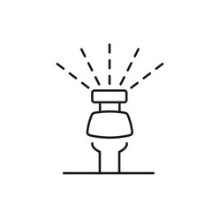 Garden sprinkler icon, grass lawn sign