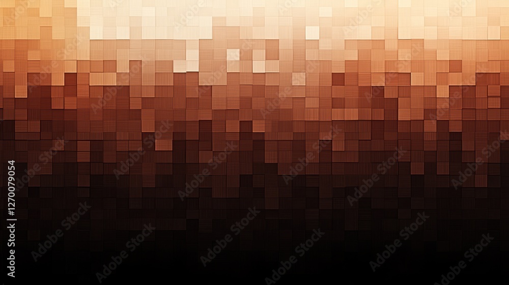 Aufkleber abstract brown gradient pixelated mosaic background with square tiles