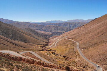 Road in Jujuy region of Argentina, close to Purmamarca and Salinas Grandes