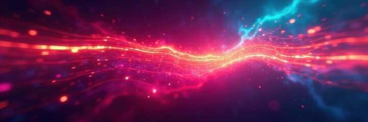 Fototapeta premium Blurred multicolored light streaks, dynamic motion , multicolored, speed