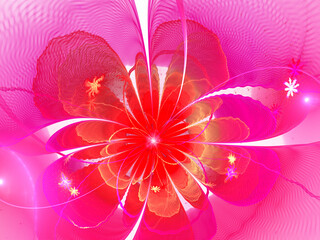 Wide Shining Flower Background - Fractal Art.