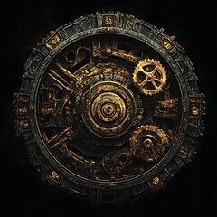 Fototapeta premium Ornate steampunk clockwork mechanism