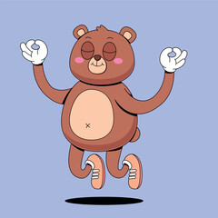 Cute floating bear cartoon