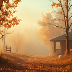 autumn forest with yellow leaves in east japan in 4k