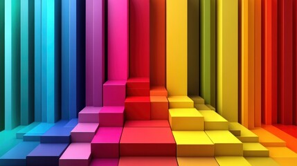 Vibrant Gradient Steps: A Colorful Abstract Background Displaying Spectrum