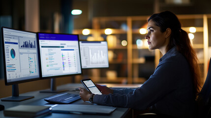 Modern Office with Cybersecurity Features and Document Management