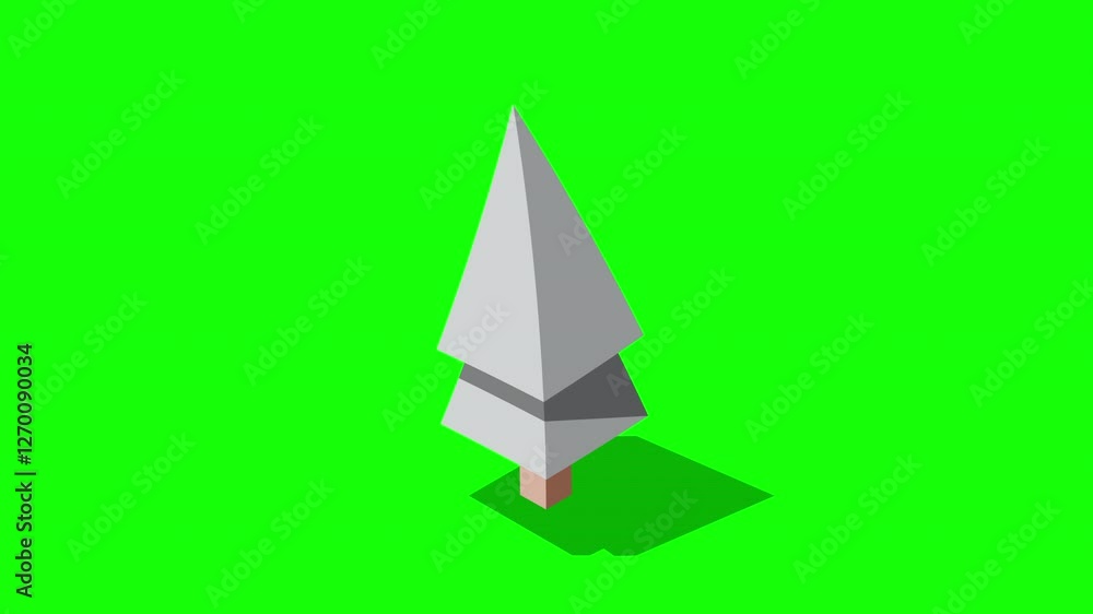 Poster isometric winter tree animation. tree isometric elements. isometric tree element for landscape desig