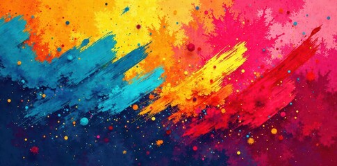 Bold, chaotic brush strokes form irregular underlines & shapes , paint, impactful