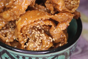 Chebakia Close-up, Traditional Moroccan Pastry