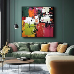 square frame on wall interior design