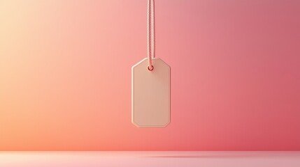 Minimalist 3D Floating Product Tag on Colorful Background for High-End Branding Mockup
