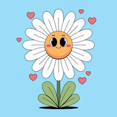 Cute white flower with love