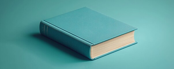 Realistic Hardcover Book Mockup with Textured Cover on Solid Color Background