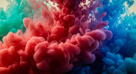 Fototapeta premium Vibrant abstract ink clouds suspended in water with high detail