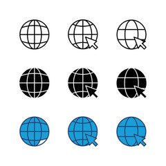 Web icon set. go to web icon. web click icon