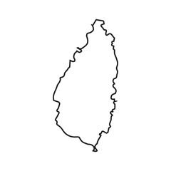 map of Saint Lucia line icon