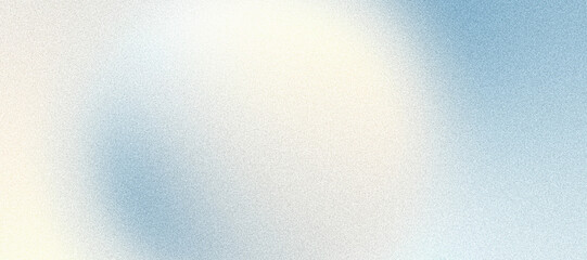 Blurred light blue white grainy background, abstract pastel color gradient sphere, smooth noise texture banner header poster backdrop design
