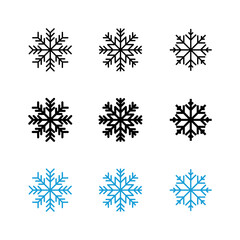 Snow icon set. snowflake icon vector