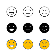 smile icon set. smile emoticon icon. feedback