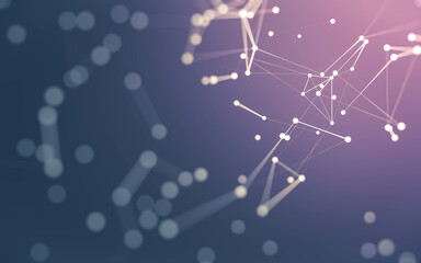Fototapeta premium Abstract background. Molecules technology with polygonal shapes, connecting dots and lines. Connection structure. Big data visualization.