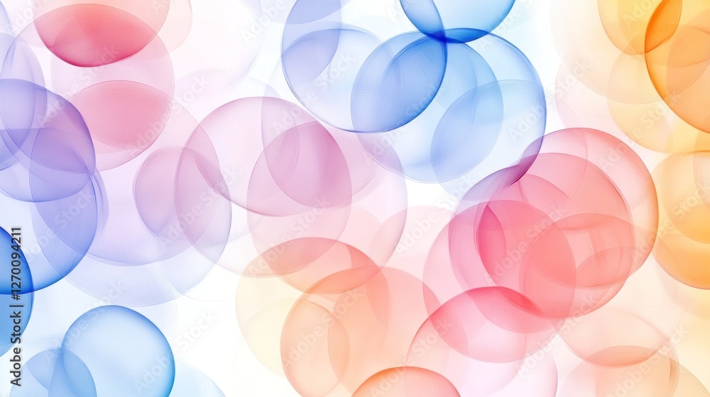 Aufkleber abstract pastel circles background with soft gradient color transitions