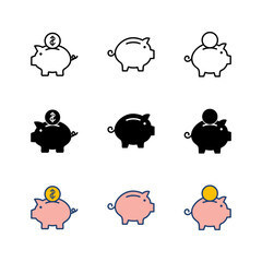 Piggy bank icon vector. piggy money icon